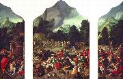 Lucas van Leyden Triptych with the Adoration of the Golden Calf Spain oil painting artist